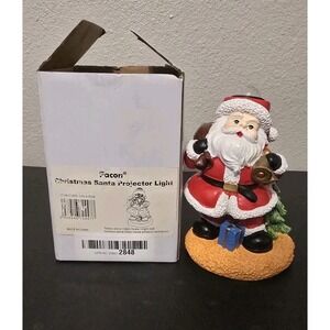 Facon 5.5'' Resin Christmas Santa Claus Figurine RGB Projector Light New Tested